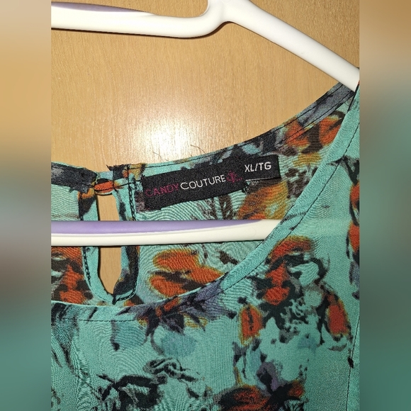 Candy Couture Floral Tank Top Size XL - Picture 3 of 3